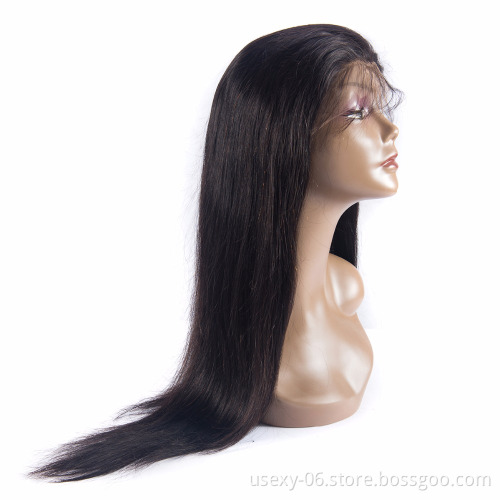 Usexy High Quality Cuticle Aligned Straight Hair Wigs No Chemical 100% Virgin Brazilian Human Hair Lace Front Wig